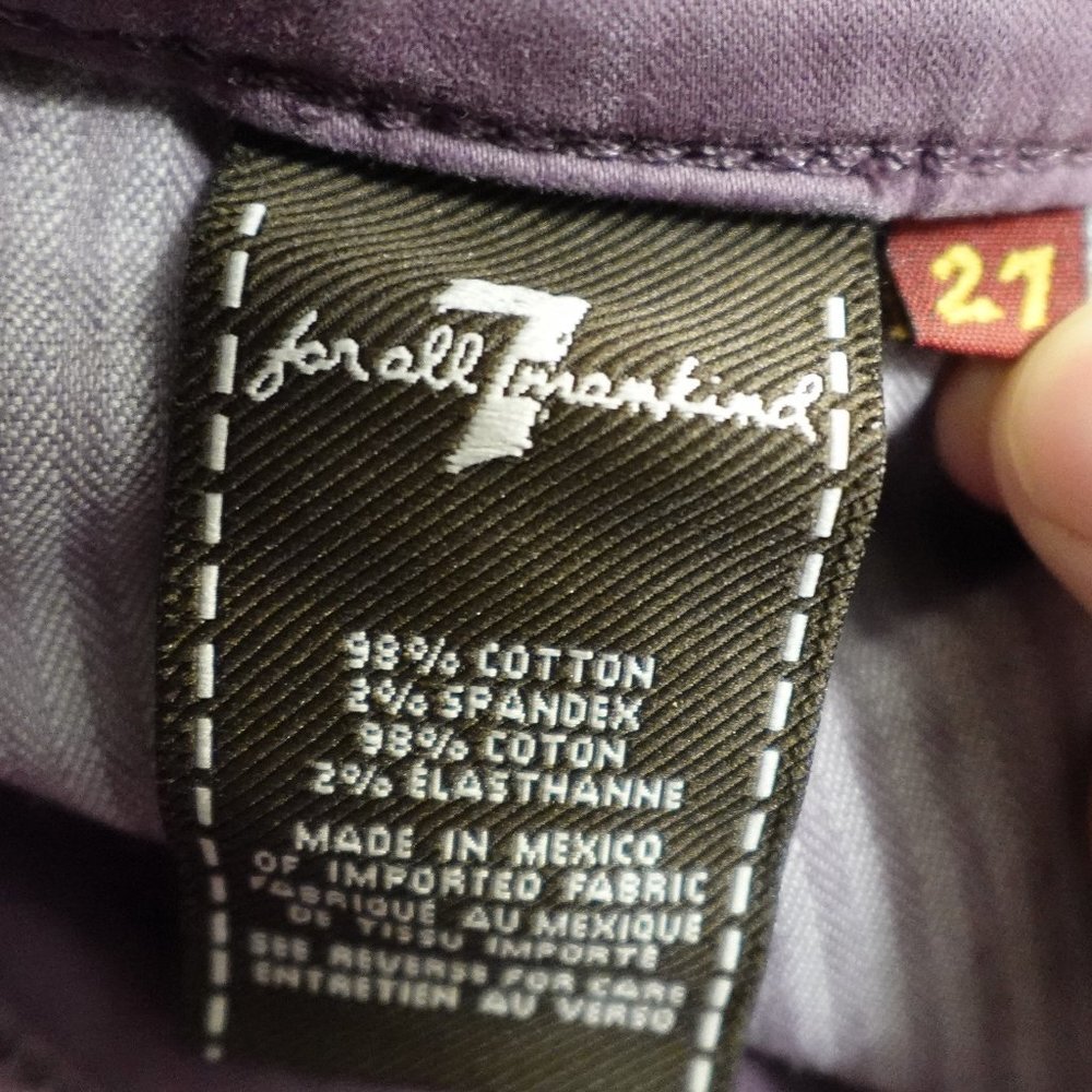 7 for all Mankind Gwenevere cropped women's 27 purple - Picture 9 of 16